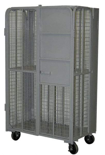 Vestil - 2,000 Lb Capacity, 2 Shelf, 4-Sided Steel Folding Truck - 44" Long x 27" Wide x 76-1/2" High, 6" Diam Wheels - Americas Industrial Supply