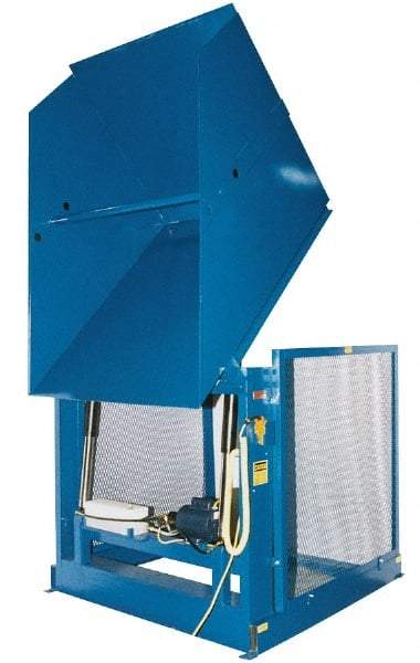 Vestil - 2,000 Lb Load Capacity, Steel Box Dumper - 64" Wide x 66" Long x 65" High, Blue - Americas Industrial Supply
