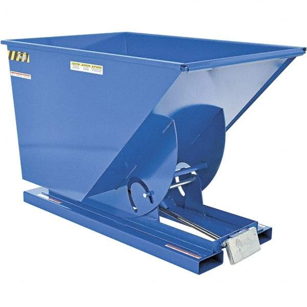 Vestil - 6,000 Lb Load Capacity, 1 Cu Yd, Steel Self-Dumping Hopper - 41-1/4" Wide x 61" Long x 43" High, Powder Coat Blue - Americas Industrial Supply