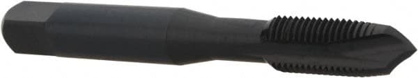OSG - 3/8-24 UNF, 3 Flute, Oxide Finish, Vanadium High Speed Steel Spiral Point Tap - Plug Chamfer, Right Hand Thread, 2-15/16" OAL, 1-1/4" Thread Length, 0.381" Shank Diam, Series 280 - Exact Industrial Supply