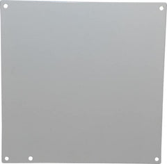 Cooper B-Line - 10-1/4" OAW x 10-1/4" OAH Powder Coat Finish Electrical Enclosure Nonperforated Panel - 12" x 12" Box, 14 Gauge Steel, Use with 121210 RHC/12124-1/12126 RHC/12126-112128-1 - Americas Industrial Supply