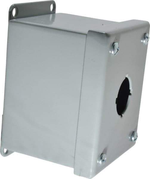 Cooper B-Line - 1 Hole, 1.203 Inch Hole Diameter, Steel Pushbutton Switch Enclosure - 4 Inch High x 3-1/4 Inch Wide x 3 Inch Deep, 12, 13 NEMA Rated - Americas Industrial Supply
