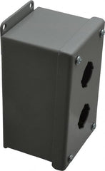 Cooper B-Line - 2 Hole, 1.203 Inch Hole Diameter, Steel Pushbutton Switch Enclosure - 5-3/4 Inch High x 3-1/4 Inch Wide x 3 Inch Deep, 12, 13 NEMA Rated - Americas Industrial Supply