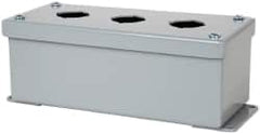 Cooper B-Line - 3 Hole, 1.203 Inch Hole Diameter, Steel Pushbutton Switch Enclosure - 8 Inch High x 3-1/4 Inch Wide x 2-3/4 Inch Deep, 12, 13 NEMA Rated - Americas Industrial Supply