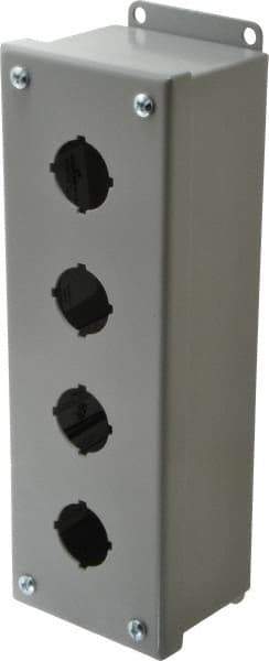 Cooper B-Line - 4 Hole, 1.203 Inch Hole Diameter, Steel Pushbutton Switch Enclosure - 10-1/4 Inch High x 3-1/4 Inch Wide x 2-3/4 Inch Deep, 12, 13 NEMA Rated - Americas Industrial Supply