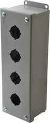 Cooper B-Line - 4 Hole, 1.203 Inch Hole Diameter, Steel Pushbutton Switch Enclosure - 10-1/4 Inch High x 3-1/4 Inch Wide x 2-3/4 Inch Deep, 12, 13 NEMA Rated - Americas Industrial Supply