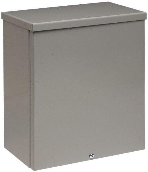 Cooper B-Line - Steel Junction Box Enclosure Screw Flat Cover - NEMA 3R, 12" Wide x 15" High x 4" Deep, Rainproof - Americas Industrial Supply