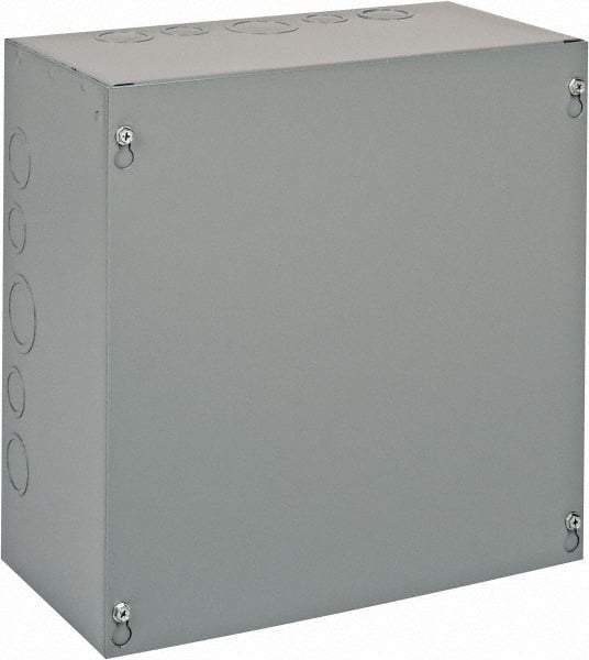 Cooper B-Line - Steel Junction Box Enclosure Screw Flat Cover - NEMA 1, 12" Wide x 12" High x 6" Deep - Americas Industrial Supply