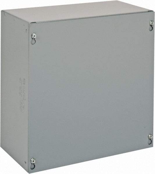 Cooper B-Line - Steel Junction Box Enclosure Screw Flat Cover - NEMA 1, 12" Wide x 12" High x 6" Deep - Americas Industrial Supply