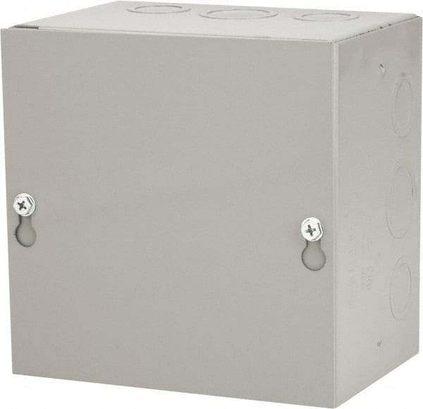 Cooper B-Line - Steel Junction Box Enclosure Screw Flat Cover - NEMA 1, 6" Wide x 6" High x 4" Deep - Americas Industrial Supply