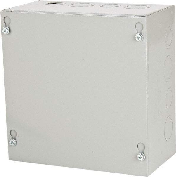 Cooper B-Line - Steel Junction Box Enclosure Screw Flat Cover - NEMA 1, 8" Wide x 8" High x 4" Deep - Americas Industrial Supply