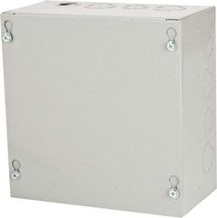 Cooper B-Line - Steel Junction Box Enclosure Screw Flat Cover - NEMA 1, 8" Wide x 8" High x 4" Deep - Americas Industrial Supply