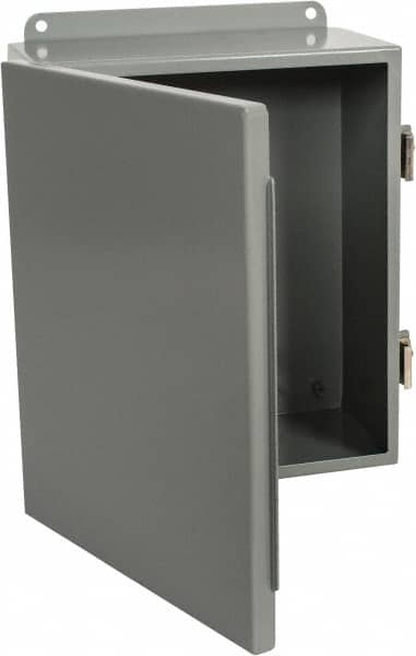 Cooper B-Line - Steel Standard Enclosure Hinge Flat Cover - NEMA 12, 13, 10" Wide x 12" High x 5" Deep, Dirt-tight & Dust-tight - Americas Industrial Supply