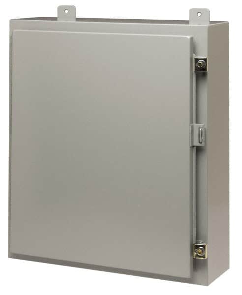 Cooper B-Line - Steel Standard Enclosure Hinge Flat Cover - NEMA 12, 13, 16" Wide x 20" High x 6" Deep, Dirt-tight & Dust-tight - Americas Industrial Supply