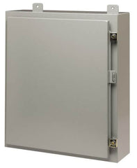 Cooper B-Line - Steel Standard Enclosure Hinge Flat Cover - NEMA 12, 13, 16" Wide x 20" High x 6" Deep, Dirt-tight & Dust-tight - Americas Industrial Supply