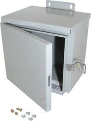 Cooper B-Line - Steel Junction Box Enclosure Hinge Flat Cover - NEMA 3R, 8" Wide x 8" High x 6" Deep, Rainproof - Americas Industrial Supply