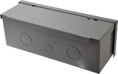 Cooper B-Line - 4" High x 12" Wide x 4" Long, Screw Mount Wire Duct - Gray, 3 Knockouts, Screw, Steel - Americas Industrial Supply