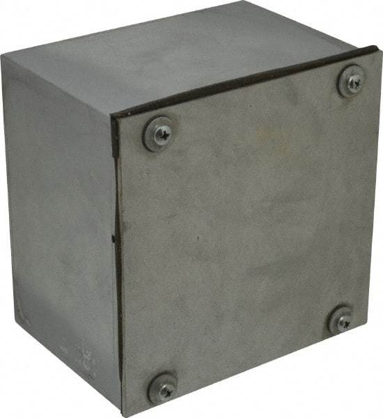 Cooper B-Line - Steel Junction Box Enclosure Screw Flat Cover - NEMA 3, 12, 6" Wide x 6" High x 4" Deep, Dust-tight & Rainproof - Americas Industrial Supply