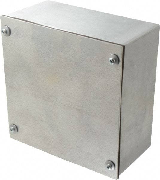 Cooper B-Line - Steel Junction Box Enclosure Screw Flat Cover - NEMA 3, 12, 8" Wide x 8" High x 4" Deep, Dust-tight & Rainproof - Americas Industrial Supply