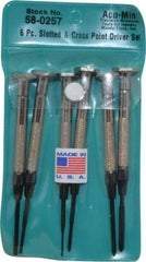 Moody Tools - 6 Piece JIS, Phillips & Slotted Screwdriver Set - Bit Sizes: Philips JIS: #00, Phillips: #0, #1, Slotted - Americas Industrial Supply