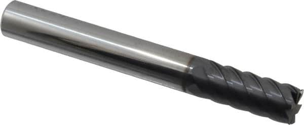 Niagara Cutter - 1/2", 1-1/8" LOC, 1/2" Shank Diam, 4" OAL, 6 Flute, Solid Carbide Square End Mill - Single End, AlTiN Finish, Spiral Flute, 45° Helix, Centercutting, Right Hand Cut, Right Hand Flute - Americas Industrial Supply