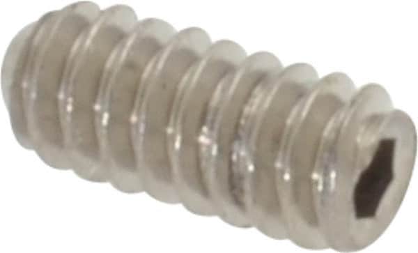 Value Collection - #4-40 UNC, 1/4" OAL, Flat Point Set Screw - Grade Austenitic A2 Stainless Steel, 0.05" Key - Americas Industrial Supply