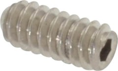 Value Collection - #4-40 UNC, 1/4" OAL, Flat Point Set Screw - Grade Austenitic A2 Stainless Steel, 0.05" Key - Americas Industrial Supply