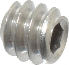 Value Collection - #6-32 UNC, 1/8" OAL, Flat Point Set Screw - Grade Austenitic A2 Stainless Steel, 1/16" Key - Americas Industrial Supply