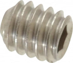 Value Collection - #8-32 UNC, 3/16" OAL, Flat Point Set Screw - Grade Austenitic A2 Stainless Steel, 5/64" Key - Americas Industrial Supply