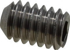 Value Collection - #8-32 UNC, 1/4" OAL, Flat Point Set Screw - Grade Austenitic A2 Stainless Steel, 5/64" Key - Americas Industrial Supply