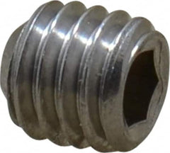 Value Collection - #10-32 UNF, 3/16" OAL, Flat Point Set Screw - Grade Austenitic A2 Stainless Steel, 3/32" Key - Americas Industrial Supply