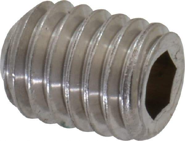 Value Collection - #10-32 UNF, 1/4" OAL, Flat Point Set Screw - Grade Austenitic A2 Stainless Steel, 3/32" Key - Americas Industrial Supply