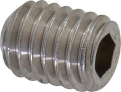 Value Collection - #10-32 UNF, 1/4" OAL, Flat Point Set Screw - Grade Austenitic A2 Stainless Steel, 3/32" Key - Americas Industrial Supply