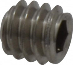 Value Collection - 1/4-20 UNC, 1/4" OAL, Flat Point Set Screw - Grade Austenitic A2 Stainless Steel, 1/8" Key - Americas Industrial Supply
