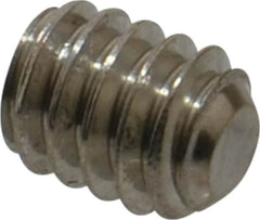 Value Collection - 1/4-20 UNC, 5/16" OAL, Flat Point Set Screw - Grade Austenitic A2 Stainless Steel, 1/8" Key - Americas Industrial Supply
