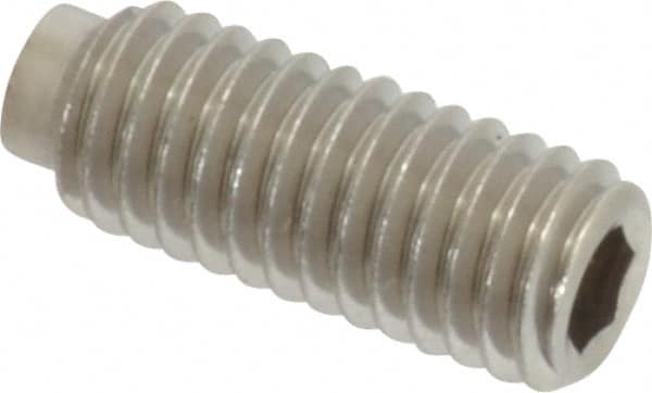 Value Collection - #10-32 UNF, 1/2" OAL, Half Dog Point Set Screw - Grade Austenitic A2 Stainless Steel, 3/32" Key - Americas Industrial Supply