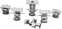 Vestil - 9-7/8" Mounting Height, Floor Lock for 8" Diam Caster Wheels - 1" Retracted Clearance, 5-3/8" x 7-1/4" Top Plate Size, 3-3/8" x 5-1/4" Bolt Hole Spacing - Americas Industrial Supply