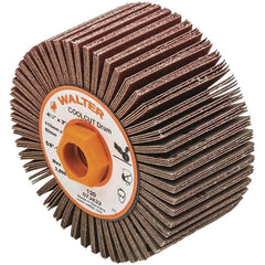 WALTER Surface Technologies - 4-1/4" Diam 120 Grit Aluminum Oxide Unmounted Flap Wheel - 5/8-11 Threaded Hole, 2" Wide, Coated, Grade Fine, 3,800 Max RPM - Americas Industrial Supply