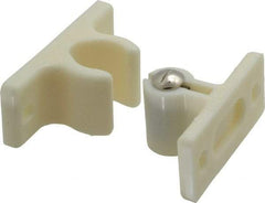 Sugatsune - 2-17/64" Long x 1" Wide x 1-1/4" High, Plastic & Steel Adjustable Knuckle Catch - White Finish, 18-44 N/Lb Pull Force, 29-59 N/Lb Push Force, 2-41/64" Long Strike, 1-1/4" Wide Strike - Americas Industrial Supply