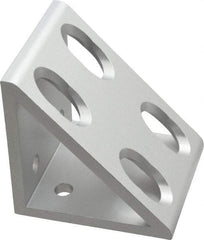 80/20 Inc. - 2.81" Wide, 3" High, Open Shelving 8 Hole Inside Corner Gusset - Aluminum, 3" Deep, Use with Series 15 & Bolt Kit 3320 - Americas Industrial Supply