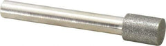 Made in USA - 3/8" Head Diam x 1/2" Head Thickness Diamond (Abrasive) Grinding Pin - 1/4" Shank Diam x 1-3/4" Shank Length - Americas Industrial Supply