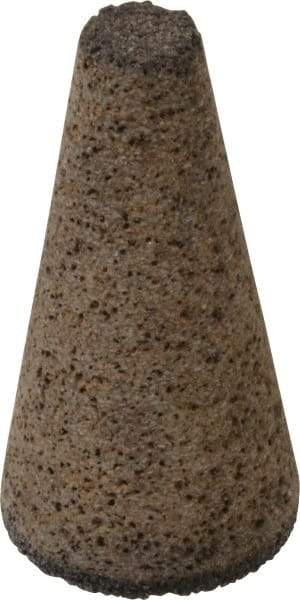 Grier Abrasives - Type 17, 2" Max Diam, 4" Head Thickness, 16 Grit Square Tip Cone - Aluminum Oxide, Very Coarse Grade, 5/8-11 Shank Thread - Americas Industrial Supply