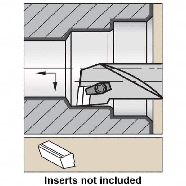 Kennametal - 8mm Min Bore Diam, 60mm OAL, 6mm Shank Diam, S-CBLP Indexable Boring Bar - 16mm Max Bore Depth, BP.. Insert, Clamp Holding Method - Americas Industrial Supply