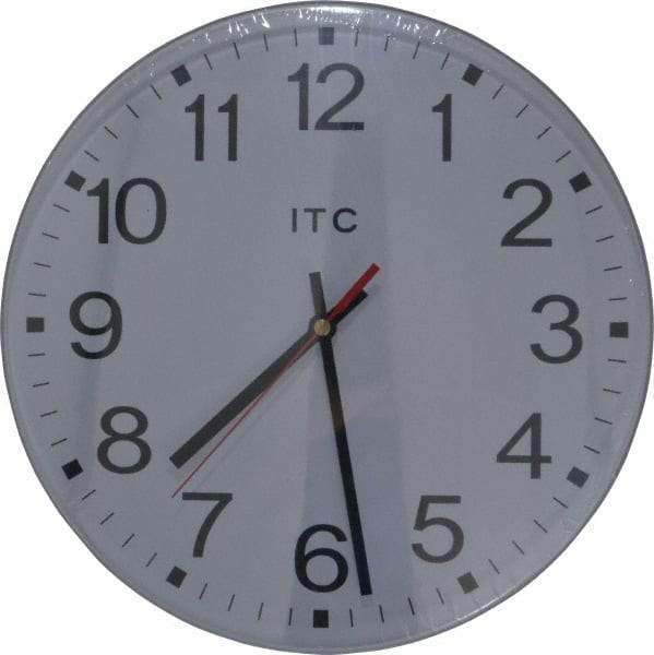 Infinity Insttruments - 11-1/2 Inch Diameter, White Face, Dial Wall Clock - Bold Display, White Case, Runs on AA Battery - Americas Industrial Supply