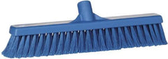 Vikan - 16" Fine Particle Synthetic Push Broom - 2" Bristle Length, Plastic Block, European Threaded Handle Connection - Americas Industrial Supply
