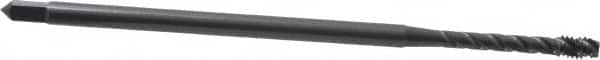 OSG - #8-32 UNC 3 Flute H3 Oxide Finish Vanadium High Speed Steel Spiral Flute Extension Tap - Modified Bottoming Chamfer, 4" OAL, 2B Class of Fit - Americas Industrial Supply
