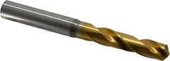 OSG - 11/32" 130° Spiral Flute Cobalt Screw Machine Drill Bit - TiN Finish, Right Hand Cut, 1-11/16" Flute Length, 3-1/2" OAL, Standard Point, Straight Shank - Americas Industrial Supply