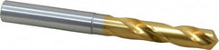 OSG - 23/64" 130° Spiral Flute Cobalt Screw Machine Drill Bit - TiN Finish, Right Hand Cut, 1-3/4" Flute Length, 3-9/16" OAL, Standard Point, Straight Shank - Americas Industrial Supply