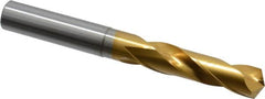 OSG - 31/64" 130° Spiral Flute Cobalt Screw Machine Drill Bit - TiN Finish, Right Hand Cut, 2-3/16" Flute Length, 4-9/32" OAL, Standard Point, Straight Shank - Americas Industrial Supply