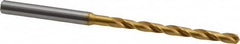 OSG - 9/64" 130° Cobalt Jobber Drill - TiN Finish, Right Hand Cut, Spiral Flute, Straight Shank, 3-3/16" OAL, Standard Point - Americas Industrial Supply